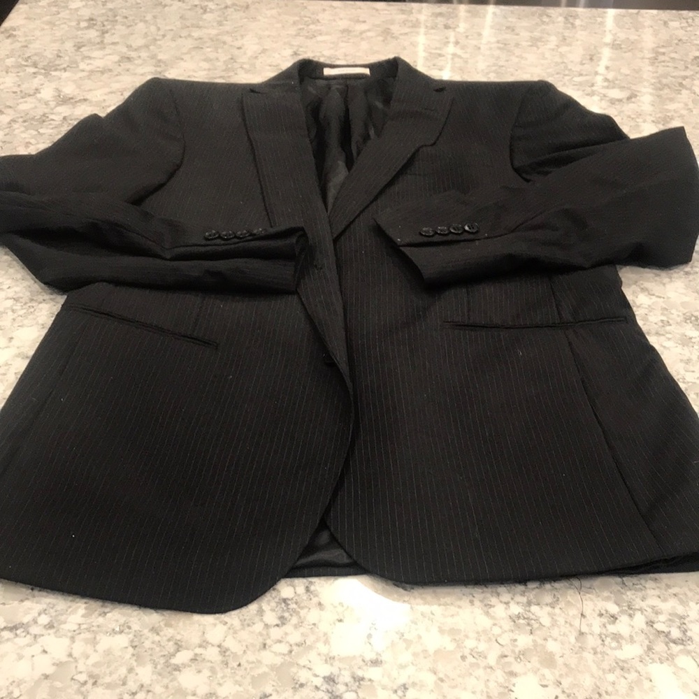Black pin stripe suit